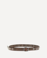 Glendale leather Belt with embellishments - BROWN | Base Blu