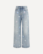 Poodle-print baggy Jeans - LIGHT BLUE | Base Blu