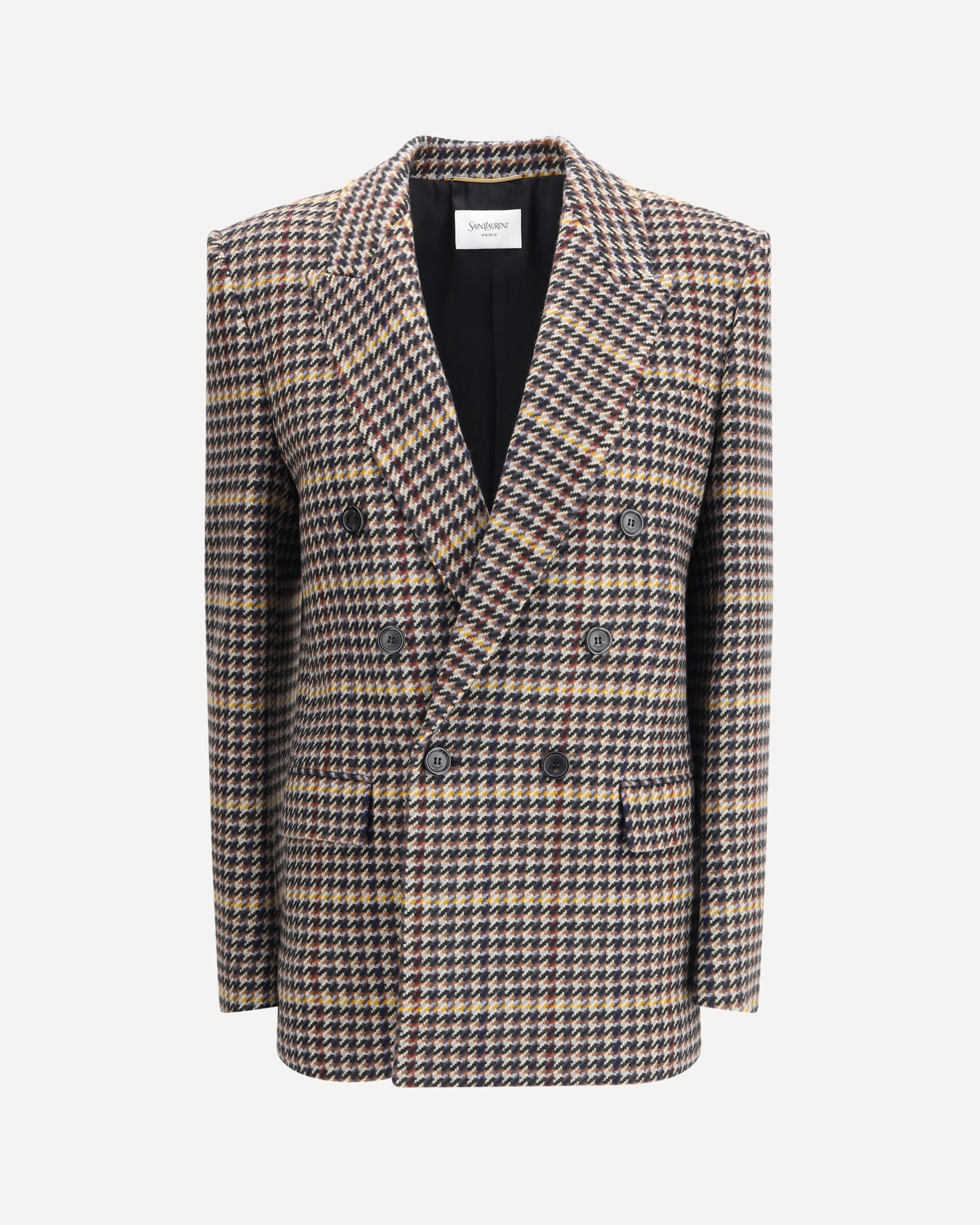 ジャケット Saint Laurent Giacca In Lana SAINT LAURENT Giacca in lana a quadri MULTICOLORE | Base Blu