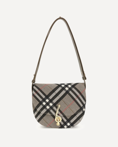 BURBERRY Check Archive Shoulder Bag GREY | Base Blu