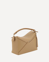 Puzzle Edge Shoulder Bag - BEIGE | Base Blu