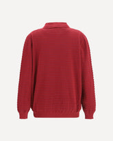 Maglione in cotone con scollo a V - BORDEAUX | Base Blu