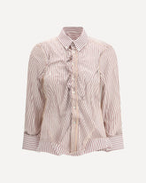 Layered Tulle Striped Shirt - RED | Base Blu