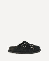 Mules West in pelle scamosciata - NERO | Base Blu