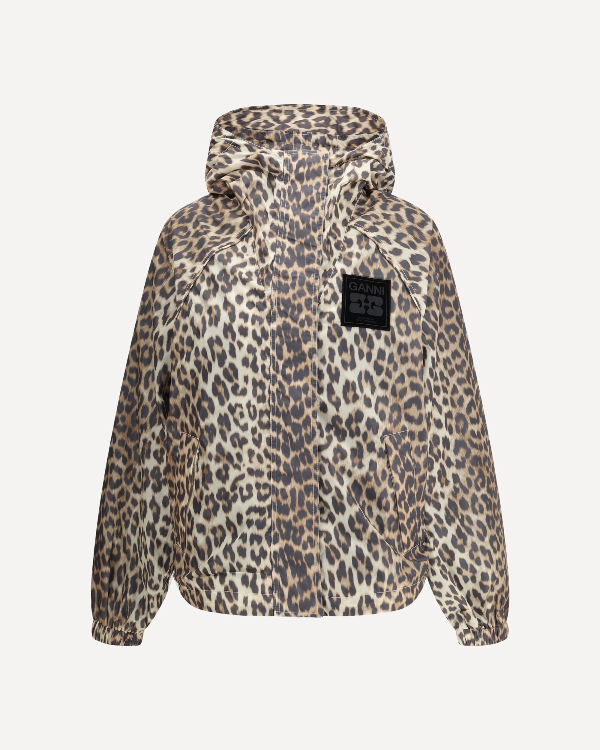 GANNI Leopard raincoat Jacket MULTICOLOUR | Base Blu