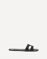 Smooth leather Mabrouka Sandals - BLACK | Base Blu