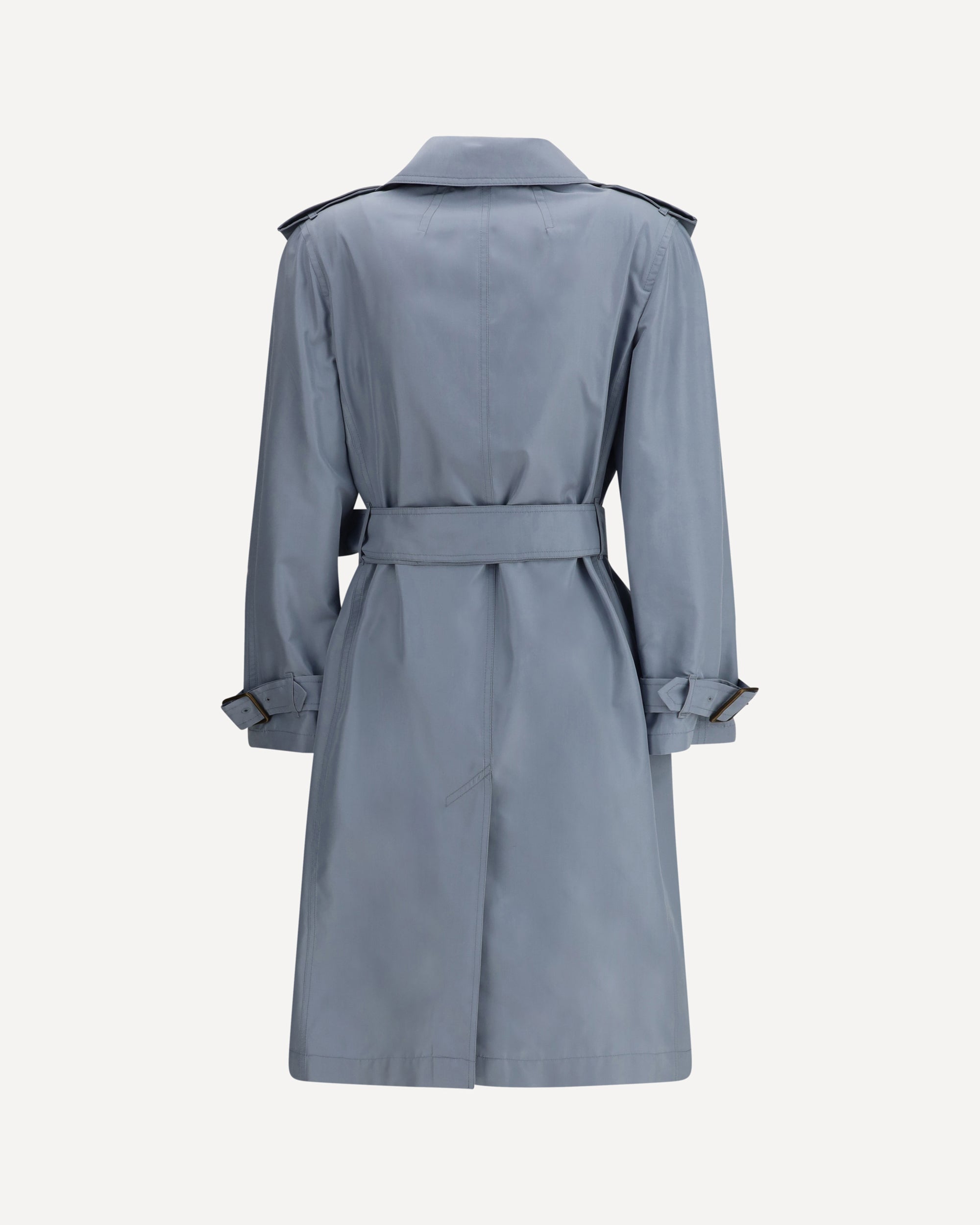 BURBERRY Silk long Trench Coat LIGHT BLUE | Base Blu