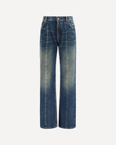Jeans distressed a gamba dritta in denim  - BLU | Base Blu