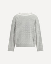 Maglione con scollo a V - BIANCO | Base Blu