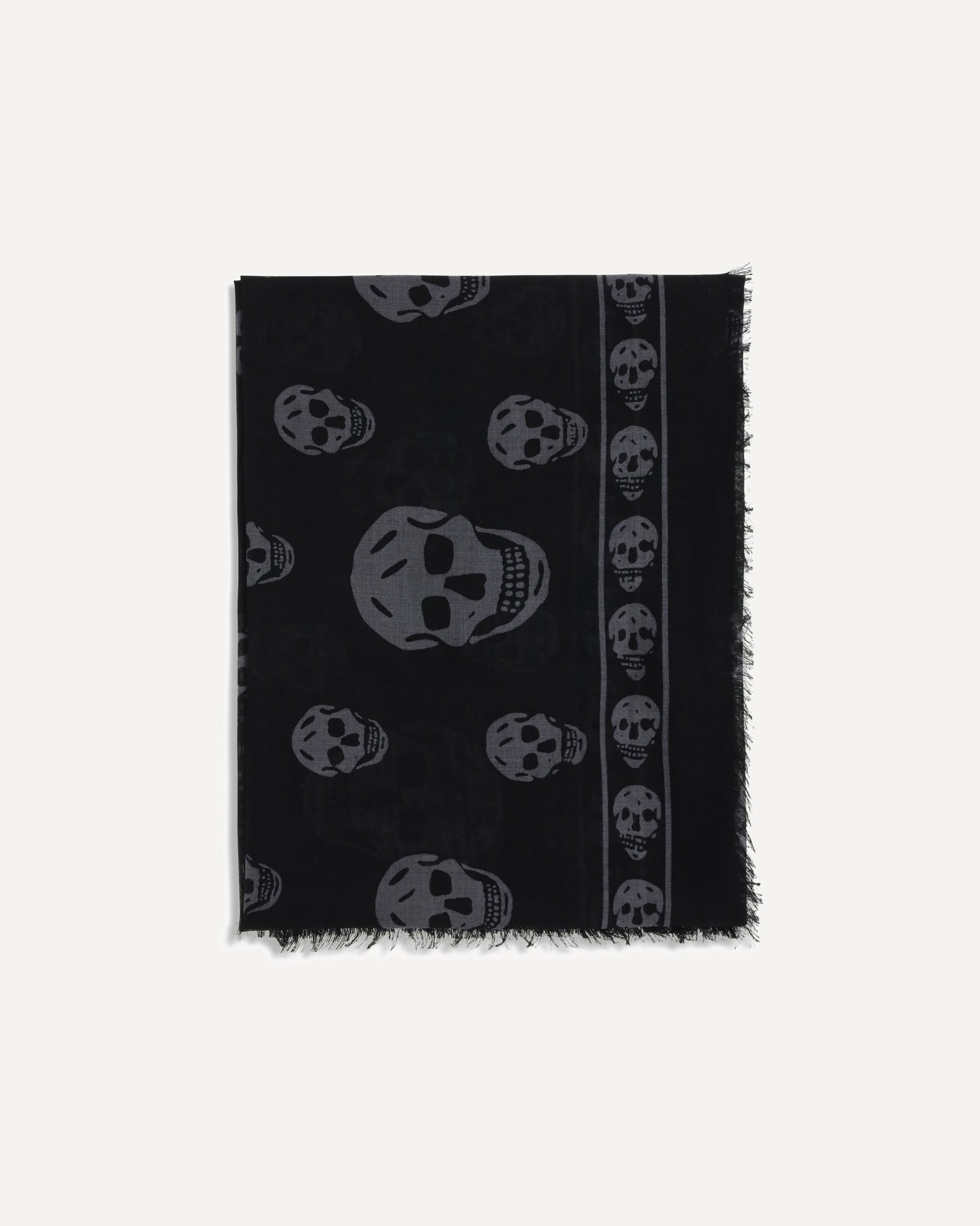 Alexander McQueen スカル 大判ストール ブラック Women's Skull Scarf in Black | McQueen US