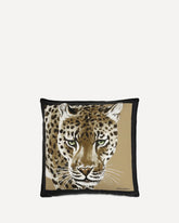 Cuscino in canvas con leopardo - BEIGE | Base Blu