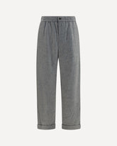 Oversized Pants in wool and cashmere with denim effect - GREY | Base Blu
