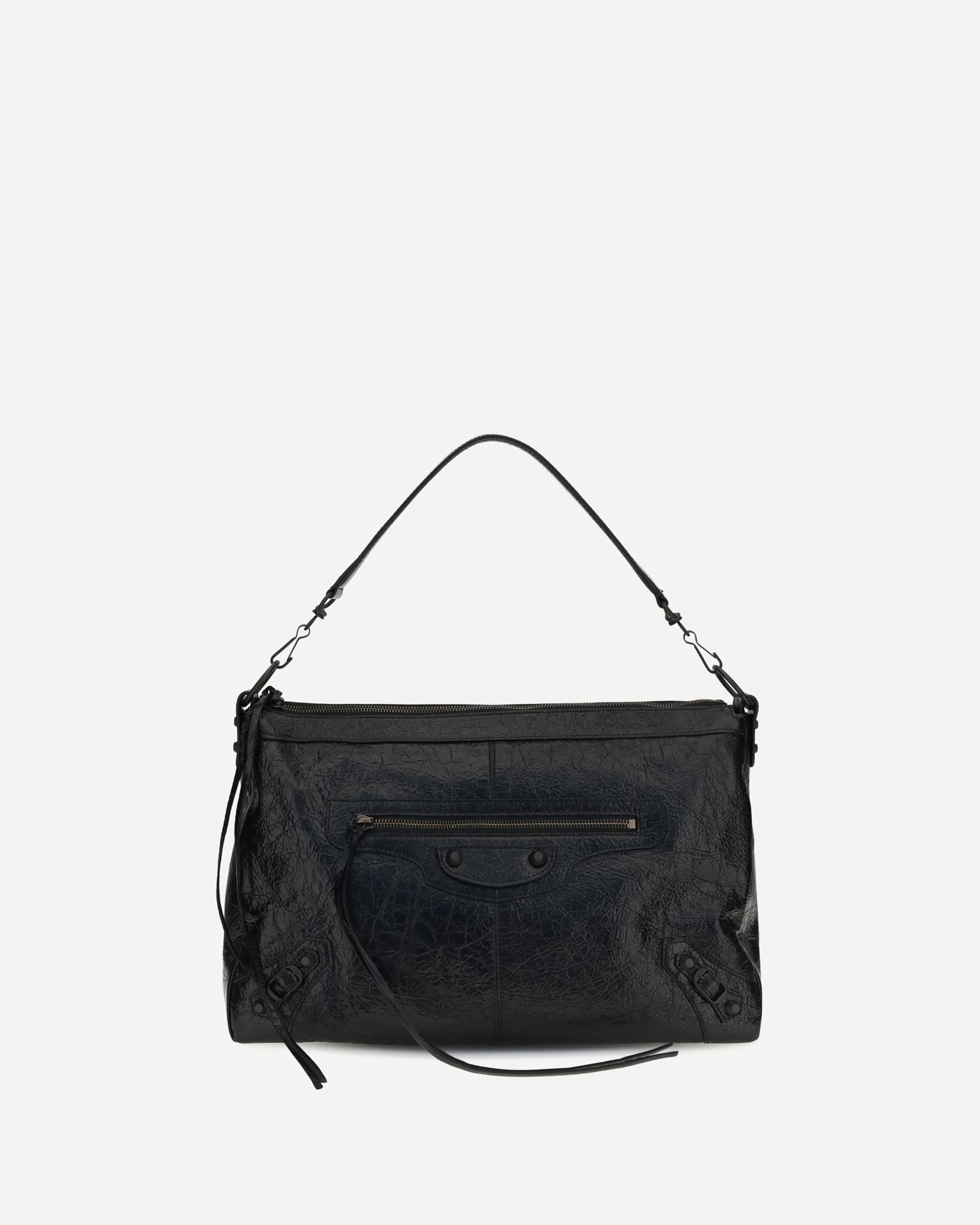 BALENCIAGA Le City Moto medium Shoulder Bag BLACK | Base Blu