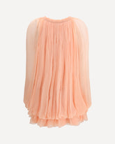 Mini Dress with cape in silk muslin - PINK | Base Blu