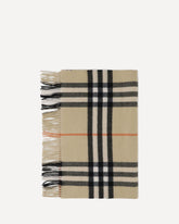 Wide Check Cashmere Scarf - BEIGE | Base Blu