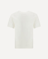 T-shirt girocollo in cotone con logo stampato  - CREMA  | Base Blu