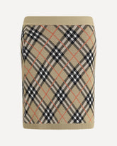 Archivio Check Miniskirt - BEIGE | Base Blu