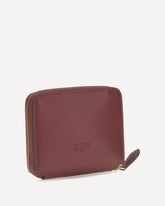 Leather zip-around Wallet - RED | Base Blu
