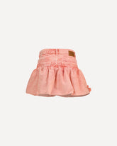 Minigonna Bubble in denim con rose applicate - ROSA | Base Blu