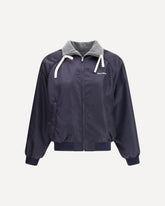 Bomber Jacket in technical gazar and fleece - BLUE | Base Blu