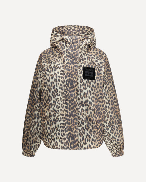 GANNI Leopard raincoat Jacket MULTICOLOUR | Base Blu