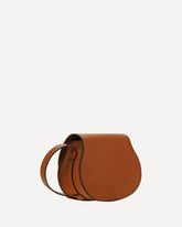 Small Marcie leather Shoulder Bag - BROWN | Base Blu