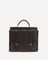 Leather Briefcase Bag - BROWN | Base Blu