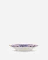 Piatto fondo in porcellana Collezione Oriente Italiano - ROSA | Base Blu