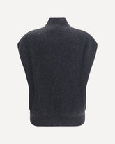 Sleeveless Wool Sweater with sequins - GREY | Base Blu