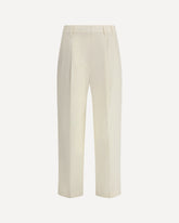 Pantalone Sartorial Track in twill Fluid di Lana Vergine crêpe - BIANCO | Base Blu