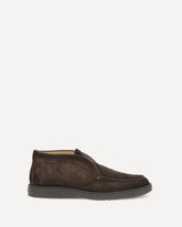 Suede slip-on Ankle Boots - BROWN | Base Blu