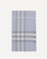 Wool Check wide Scarf - LIGHT BLUE | Base Blu