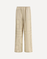 Monogram silk pj Bottoms - CREAM | Base Blu