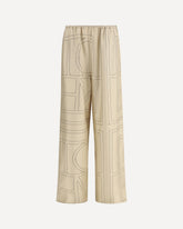 Monogram silk Pants - CREAM | Base Blu