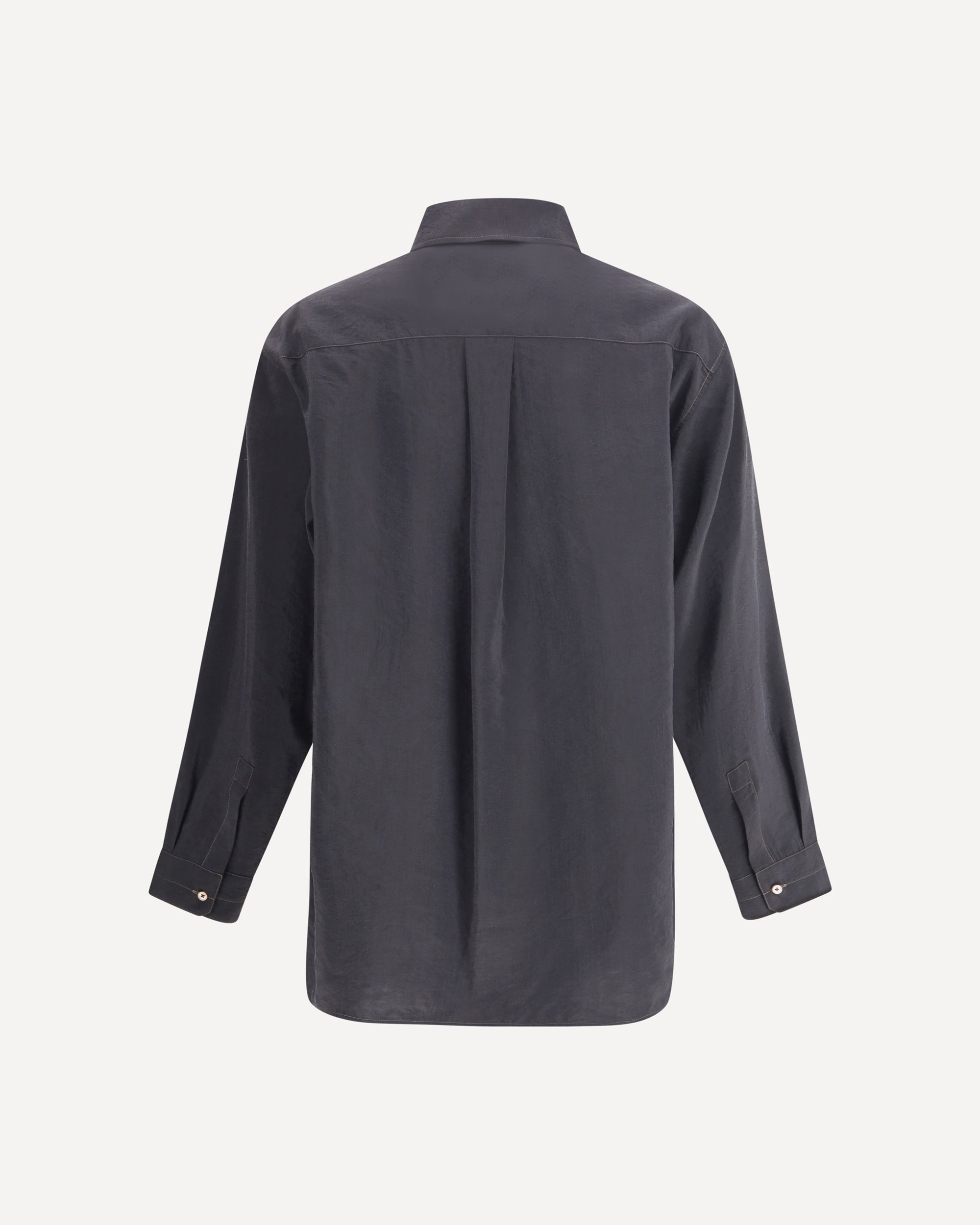 LEMAIRE Convertible Collar Shirt GREY | Base Blu