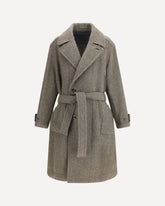 Wool and alpaca Coat - KHAKI  | Base Blu