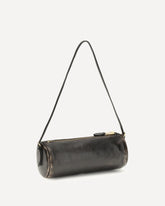 Pouch crafted in aged-effect nappa leather - BROWN | Base Blu