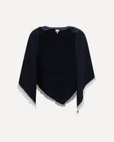 Openwork wool Cape - BLACK | Base Blu