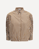 Shadow stripe poplin Shirt - BROWN | Base Blu