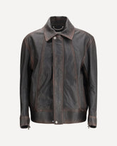 Nappa leather Bomber Jacket - BROWN | Base Blu