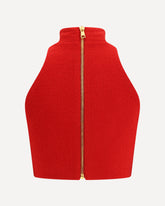 Bouclé wool crop Top - RED | Base Blu