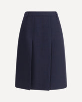 Virgin Wool Midi Skirt - BLUE | Base Blu