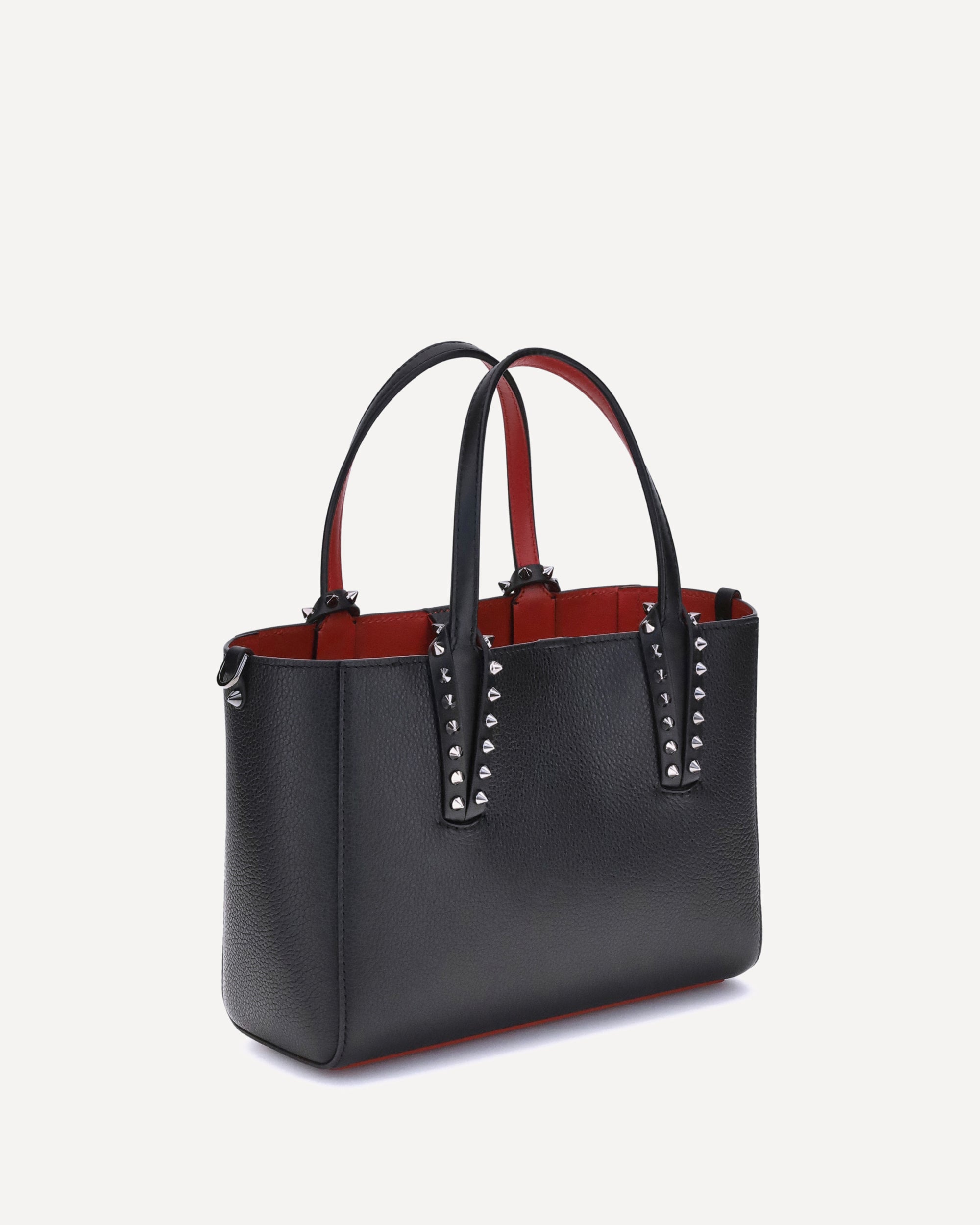 CHRISTIAN LOUBOUTIN Leather Tote Bag with spikes BLACK | Base Blu