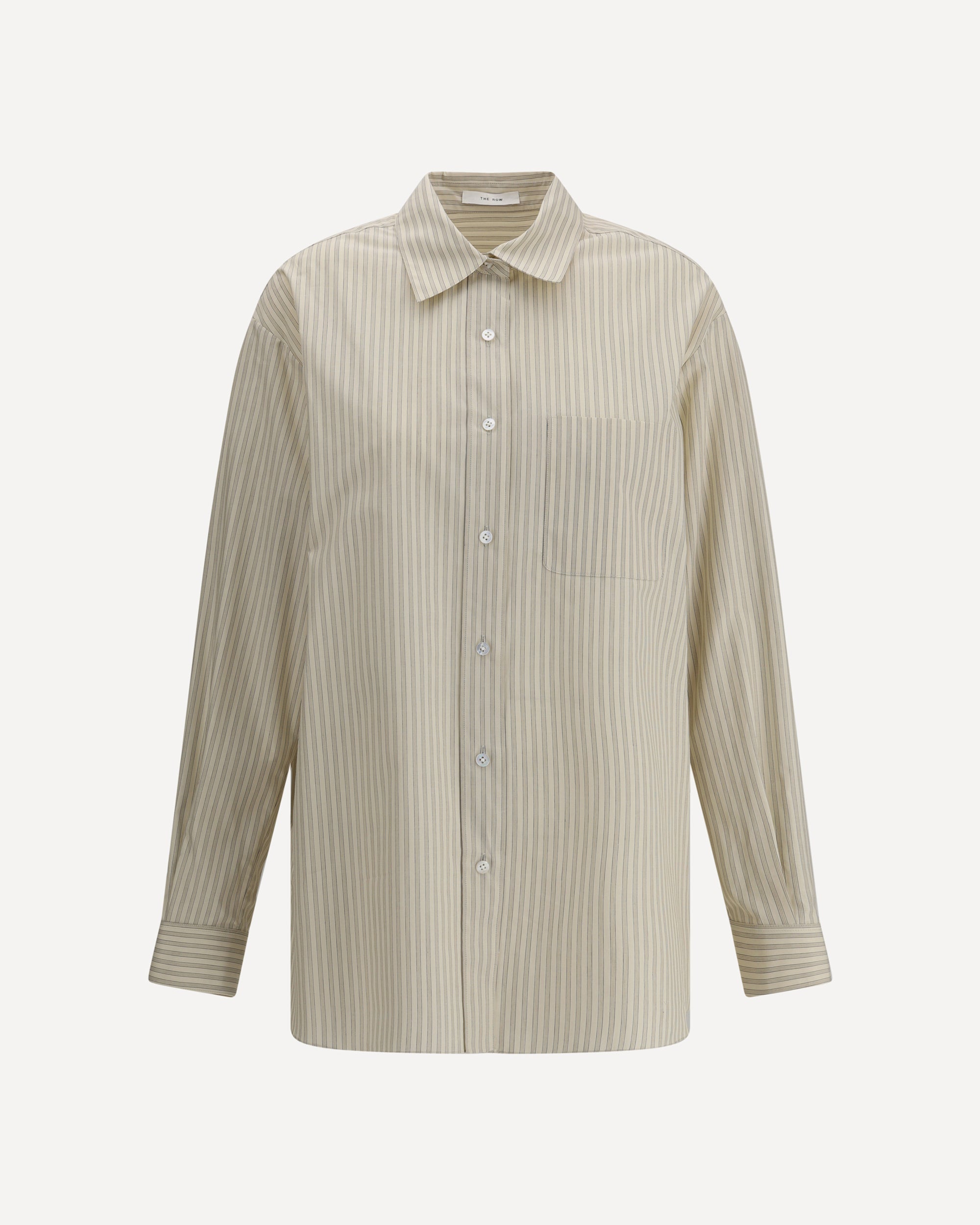 新品 THE ROW 25SS NESSON SHIRT 0 国内正規品 THE ROW Striped Nesson Shirt BEIGE | Base Blu