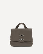 Saeta Baby leather Postina Handbag - BROWN | Base Blu