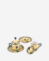 Servizio da Caffè per due persone Collezione Oriente Italiano - GIALLO | Base Blu