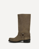 Suede biker Boots - BEIGE | Base Blu