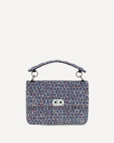 Rockstud Spike Tweed Handbag - BLUE | Base Blu