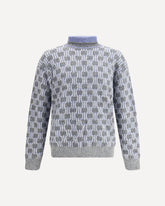 Graphic pattern turtleneck Sweater - LIGHT BLUE | Base Blu