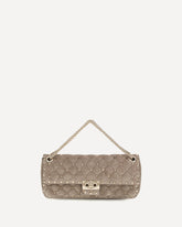 Medium Rockstud Spike Suede Shoulder Bag - GREY | Base Blu